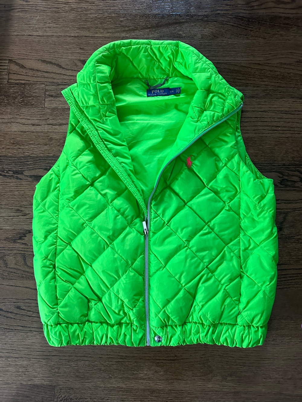 Ralph Lauren Polo Neon Green Quilted Vest
